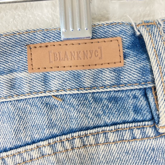 Blank NYC Denim Shorts High Waist Size 30 Light Wash Fraged Riped Cotton - Picture 12 of 14